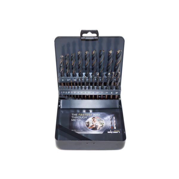 25 Piece HSS Drill Bit Set 1-13mm in Metal Case
