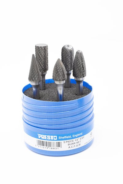 5 PIECE 1/2" EXP BURR SET A,C,F,G,M