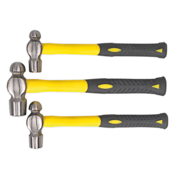 Ball Pein Hammer Set with Fibreglass Shafts 3pc