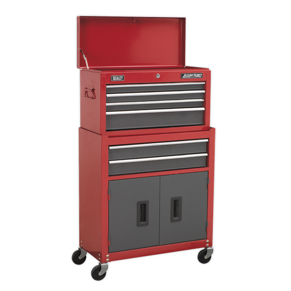 Topchest & Rollcab Combination 6 Drawer - Red