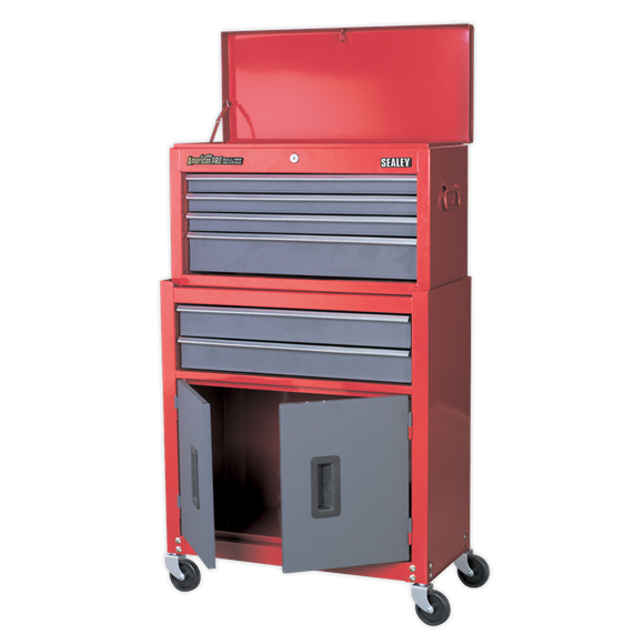 Topchest & Rollcab Combination 6 Drawer - Red