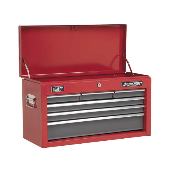 Topchest 6 Drawer - Red/Grey