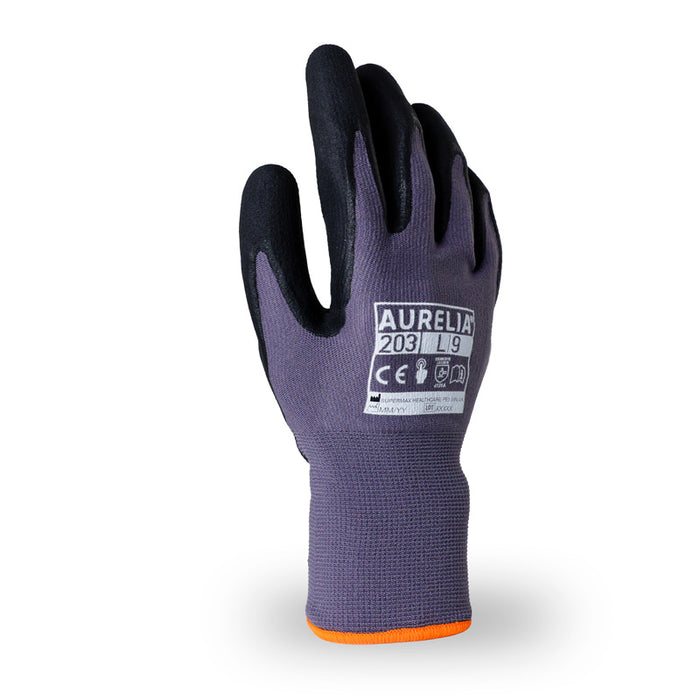 Aurelia 203 Grey Nylon Spandex Gloves x 12 pairs