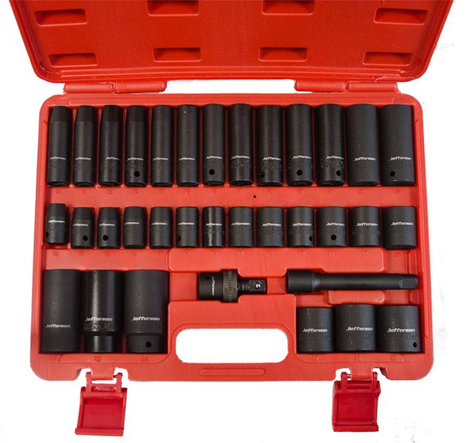 Jefferson 34 Piece 1/2" Impact Socket Set