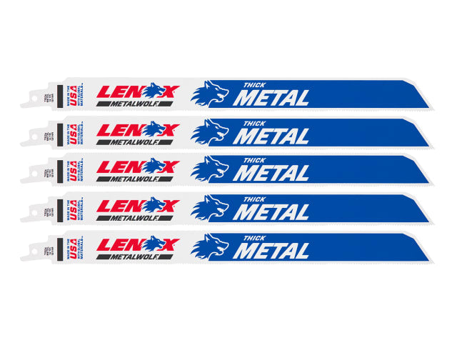 MetalWolf Wave Edge Reciprocating Saw Blade 305 x 25 x 1.07mm 14 TPI (Pack 5)