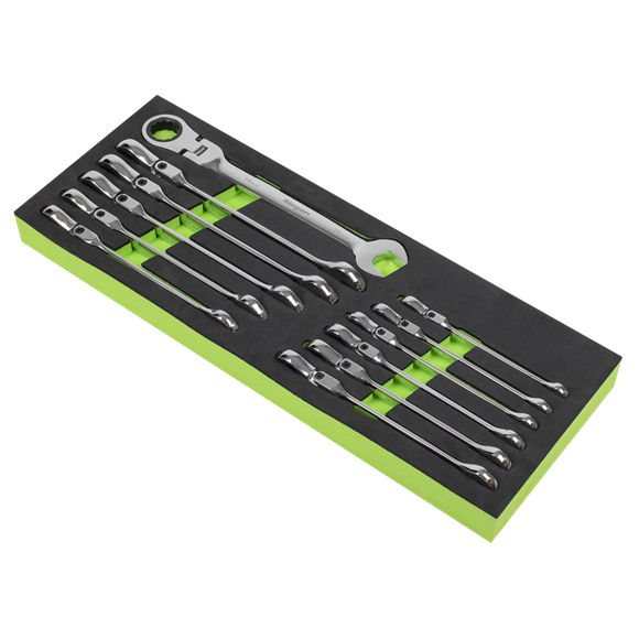 Flexi-Head Combination Ratchet Spanner Set 12pc