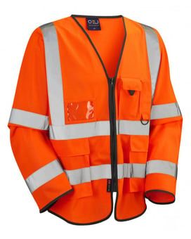 LEO - Sleeved Superior Orange Waistcoat