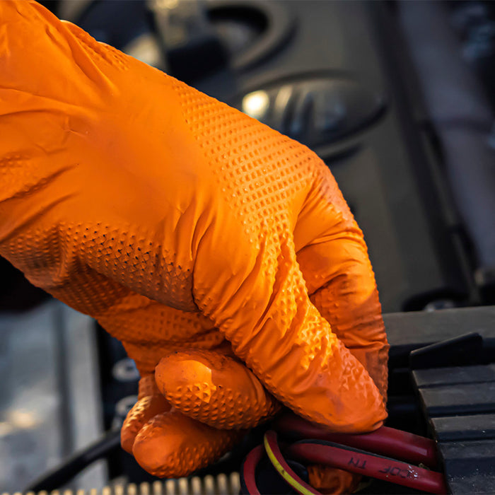 Aurelia Ignite - Diamond Textured Orange PF Nitrile Gloves
