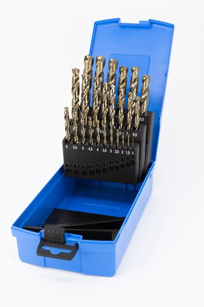 Presto - M25 HSCo DIN338 DRILL SET 1.0mm - 13.0mm x 0.5mm