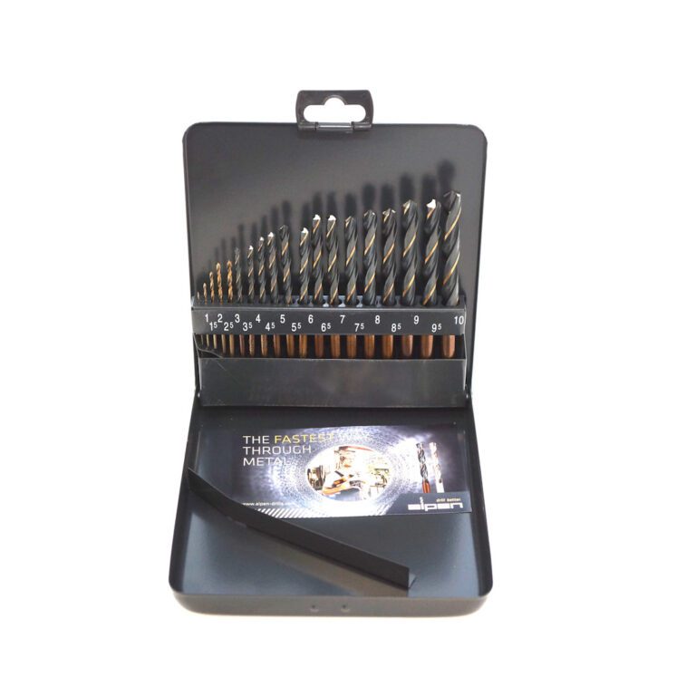 19 Piece HSS Drill Bit Set 1-10mm in Metal Case