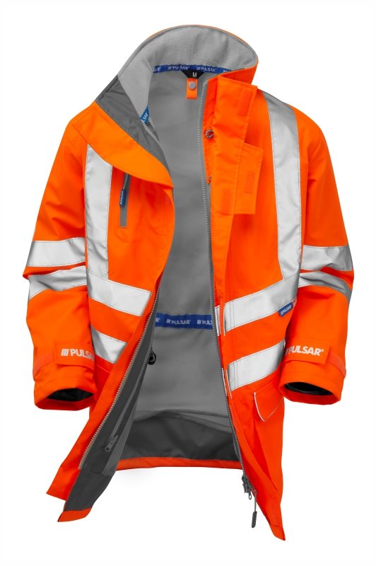 PULSAR® PROTECT HV Orange Mesh Lined Storm Coat