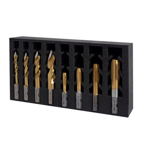 HMT Versadrive Combo InsertFoam Set, 6.8/8.5/10.5/14mm TurboTip + M8, M10, M12, M16 Taps
