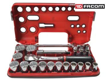 FCMSLDBOX412 1/2in Drive 12-Point Detection Box Socket Set, 22 Piece