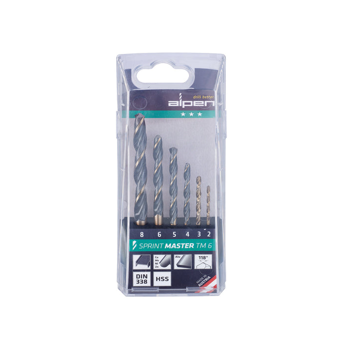 6 Piece HSS Drill Bit Set 2-8mm in Plastic Case