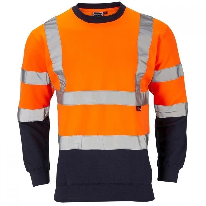 Hi Vis Two Tone Sweatshirt - Orange/ Navy