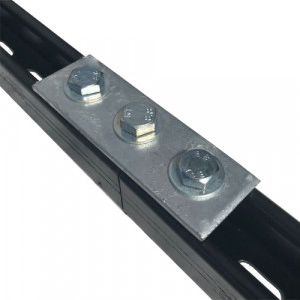 3 Hole Channel Flat Plate HDG - 120x40x5mm - 14mm Holes - Box 10