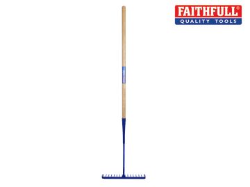 FAITAR Tarmac Rake 16 Round Teeth - Wooden Handled