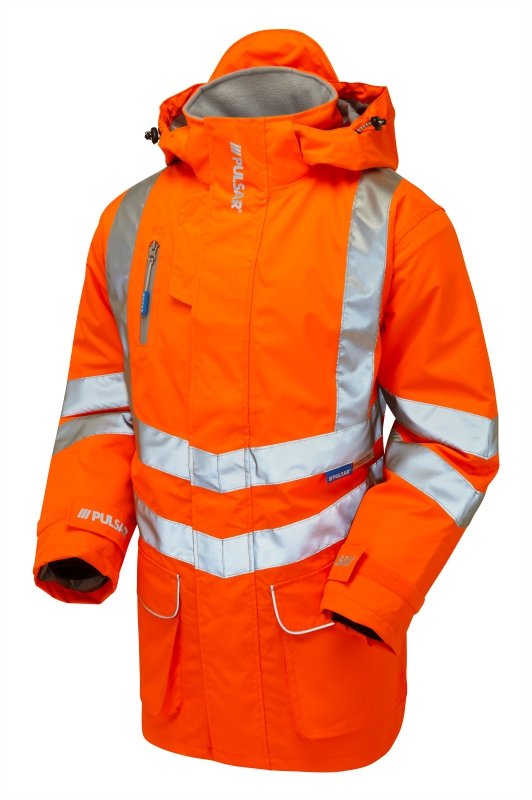 PULSAR® PROTECT HV Orange Mesh Lined Storm Coat