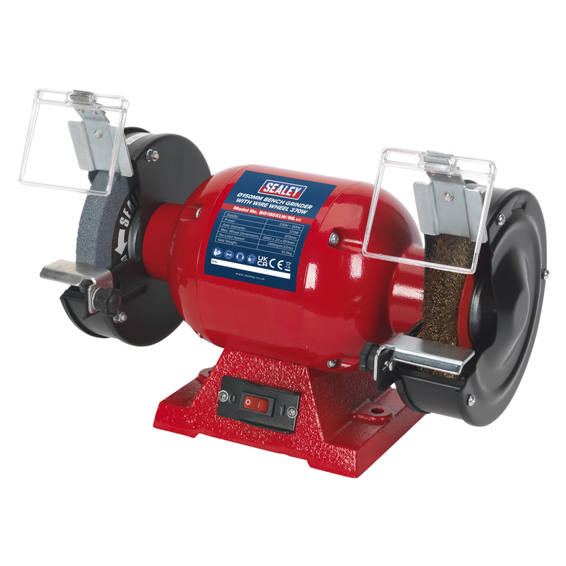 150mm Bench Grinder with Wire Wheel 370W/230V