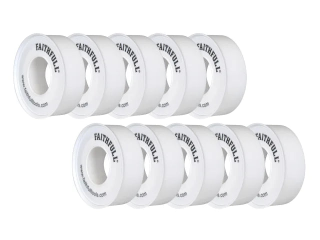 P.T.F.E Tape 12mm x 12m White (Pack 10)