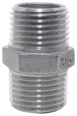 BSPT Hex Nipple 150lb 316