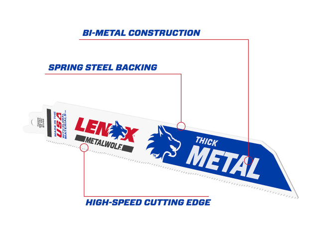 MetalWolf Wave Edge Reciprocating Saw Blade 229 x 25 x 1.1mm 14 TPI (Pack 5)