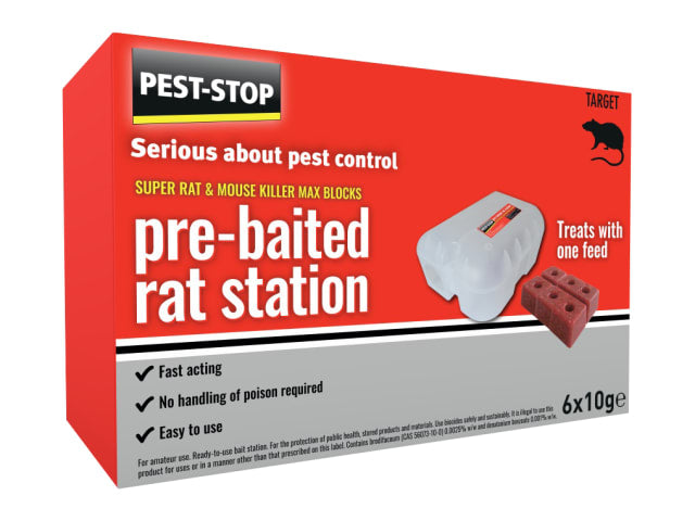 Super Rat & Mouse Killer Wax Block Pre-Baited Station