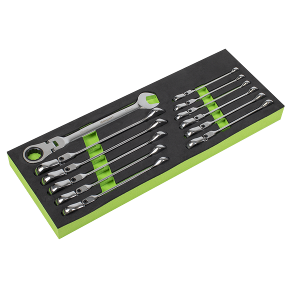 Flexi-Head Combination Ratchet Spanner Set 12pc