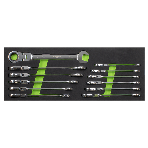 Flexi-Head Combination Ratchet Spanner Set 12pc