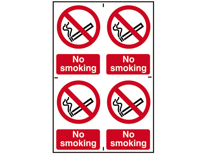 No Smoking - 4 PVC Signs 100 x 150mm