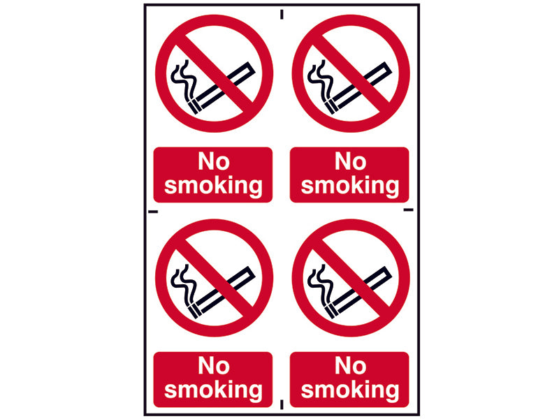No Smoking - 4 PVC Signs 100 x 150mm