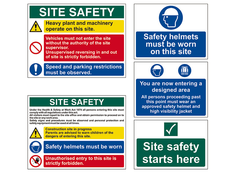 PVC Construction Site Pack (5 signs) — Hydrofast