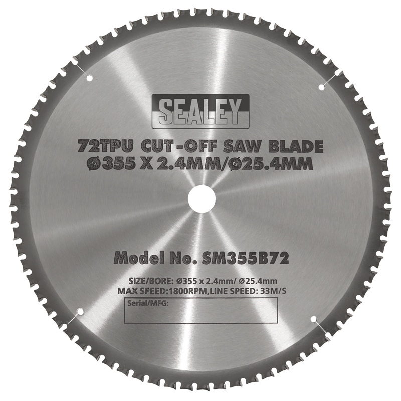 72tpu Cut-Off Saw Blade Ø355 x 2.4mm/Ø25.4mm