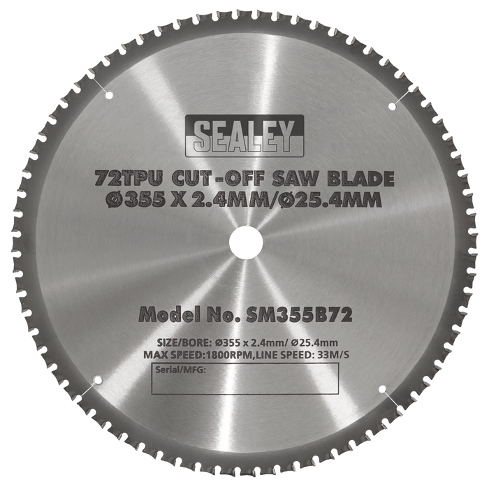 72tpu Cut-Off Saw Blade Ø355 x 2.4mm/Ø25.4mm
