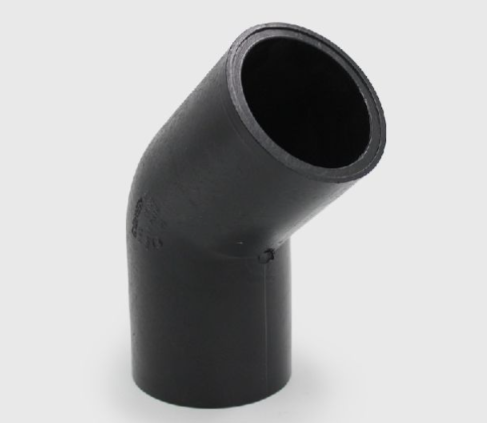 BLACK PE100 BF LONG SPIGOT 45° ELBOW - PN10 SDR17