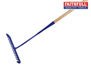 FAITAR Tarmac Rake 16 Round Teeth - Wooden Handled