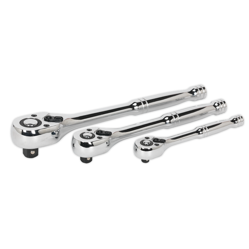 Premier Pear-Head Ratchet Wrench Set with Flip Reverse 3pc