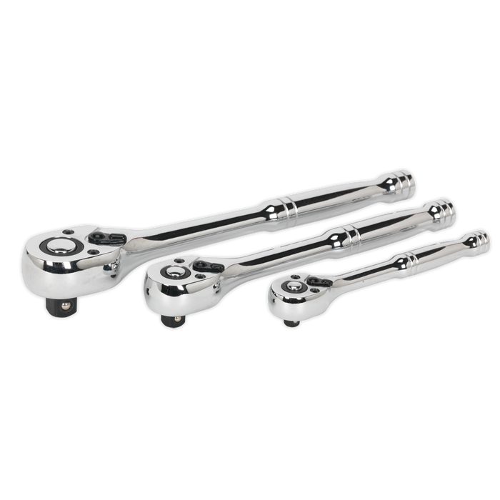 Premier Pear-Head Ratchet Wrench Set with Flip Reverse 3pc