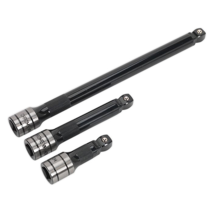 Premier Black Wobble/Rigid Extension Bar Set 1/2"Sq Drive 3pc
