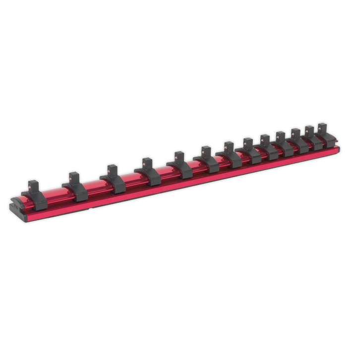 Premier Magnetic Socket Retaining Rail with 13 Clips 1/4"Sq Drive