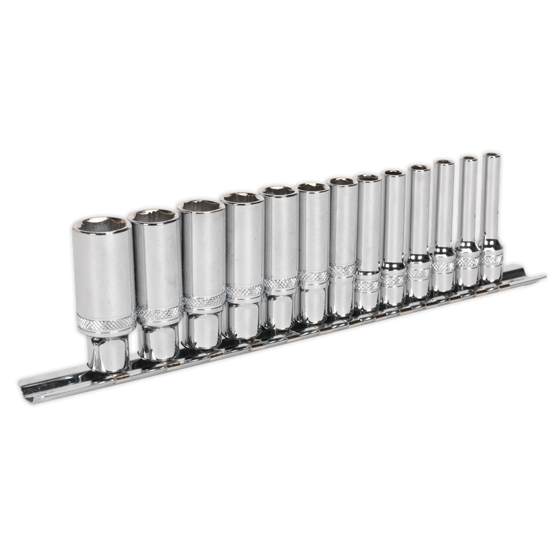Premier Deep Lock-On Socket Set 1/4"Sq Drive 13pc