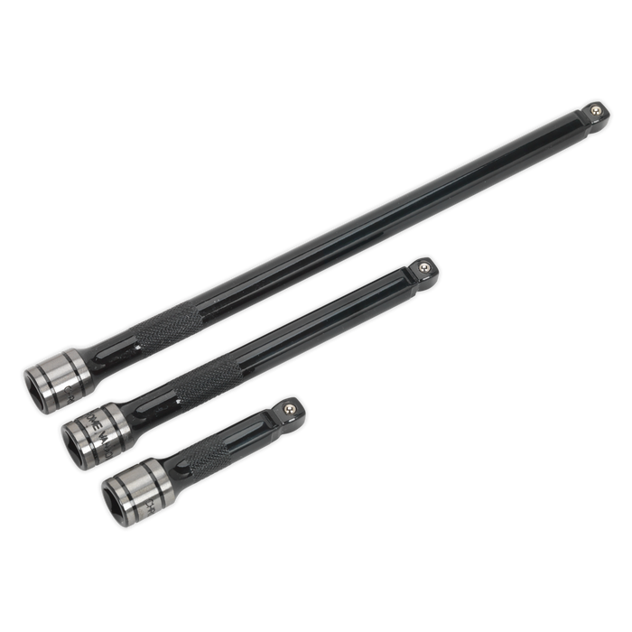 Premier Black Wobble/Rigid Extension Bar Set 3/8"Sq Drive 3pc