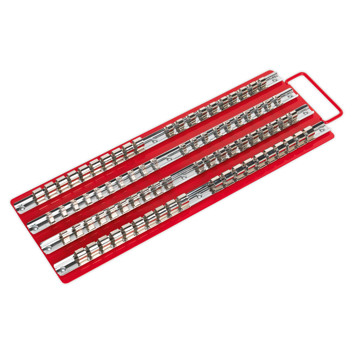 Premier Socket Rail Tray 1/4", 3/8" & 1/2"Sq Drive - Red