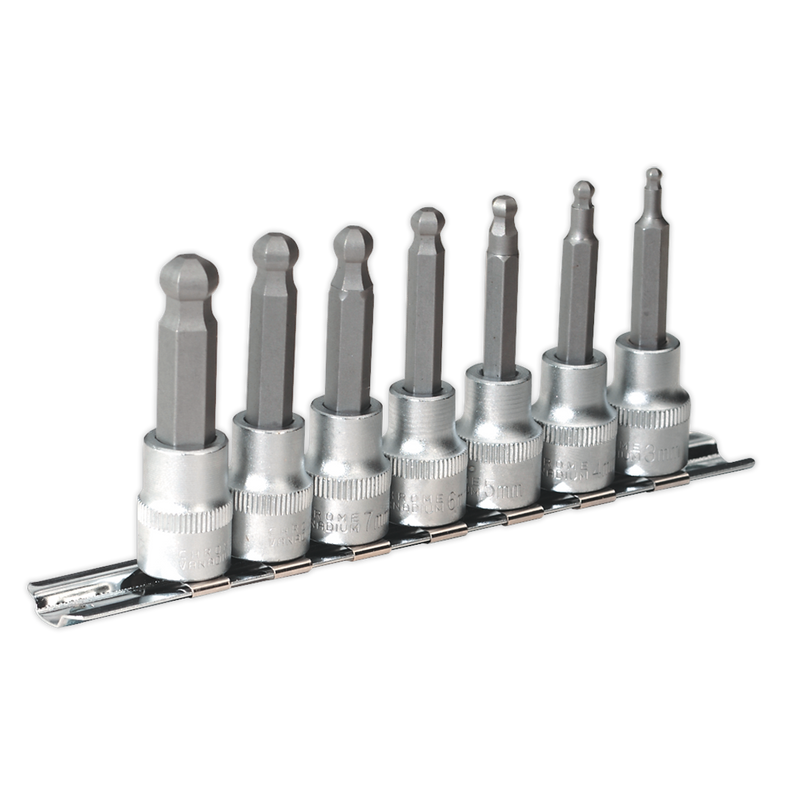 Premier Ball-End Hex Socket Bit Set 3/8"Sq Drive 7pc