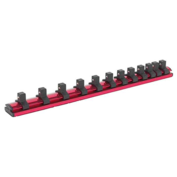Premier Magnetic Socket Retaining Rail with 12 Clips 3/8"Sq Drive