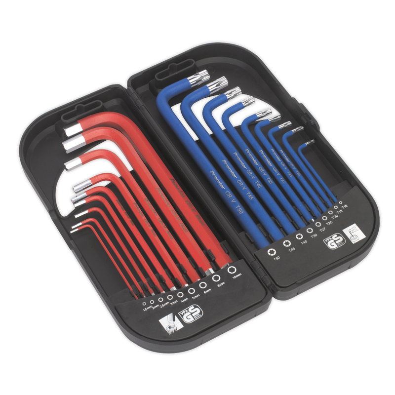 Premier Long Anti-Slip TRX-Star* & Ball-End Hex Key Set 18pc