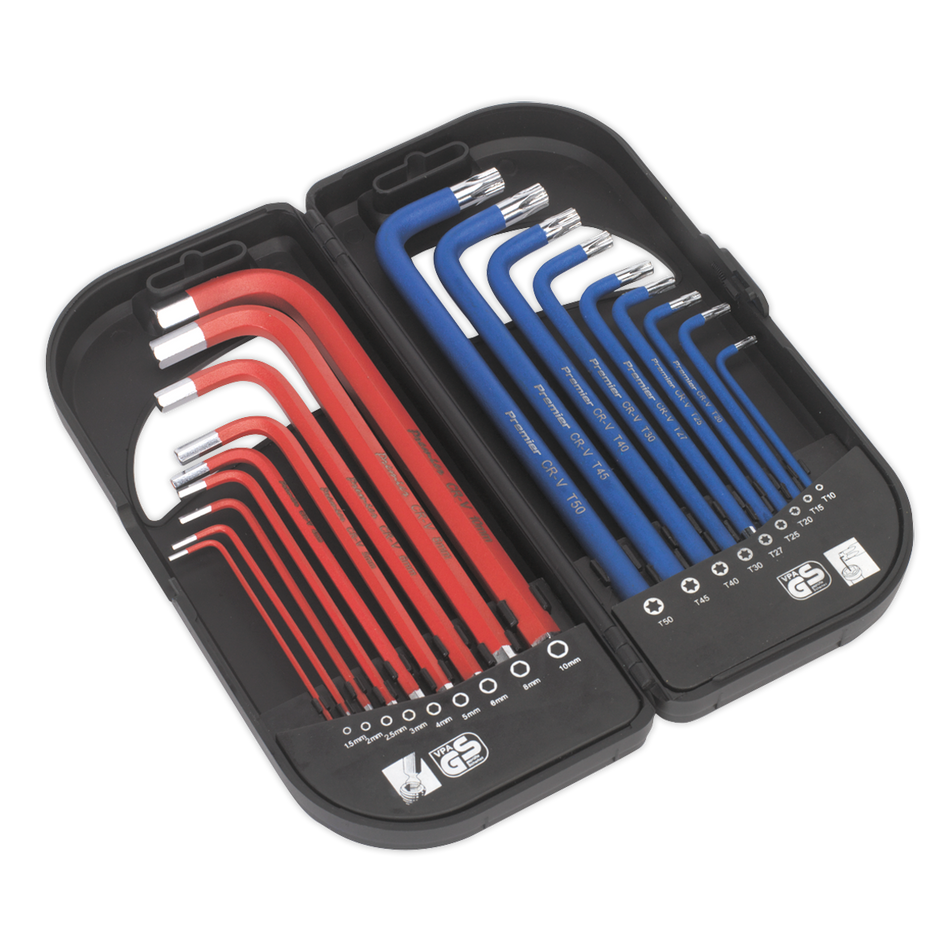 Premier Long Anti-Slip TRX-Star* & Ball-End Hex Key Set 18pc