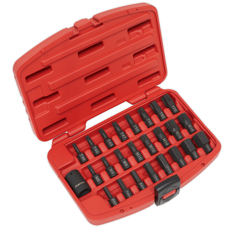Premier TRX-Star*/Hex/Spline Impact Bit Set 1/2"Sq Drive 25pc