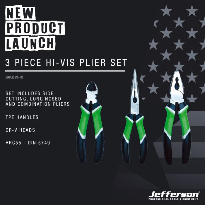 3 Piece Hi-Vis Plier Set